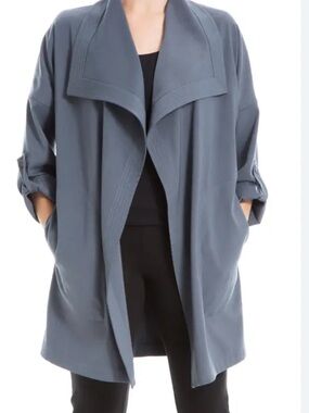 Max Studio draped open-front jacket featuring roll-up tab sleeves XL